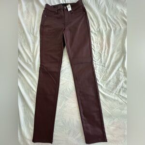 WHBM NWT Burgundy Coated High-Rise Skinny Jeans!